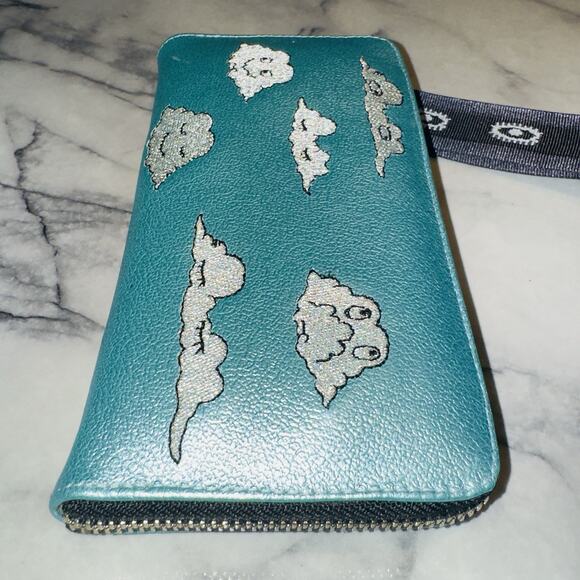 Min & Mon Teal Cloud Print Women's Bag - Picture 4 of 6